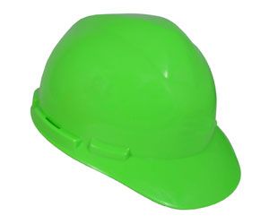 Hard Hat, 6 Point Ratchet Suspension, Hi-Viz Green - Latex, Supported